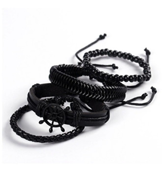 4 részes ökobőr karkötő hajókerék dísszel