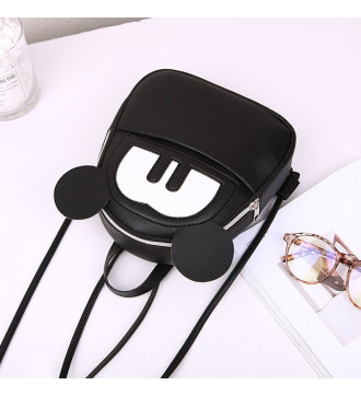 Miki egér ökobőr táska, fekete színben