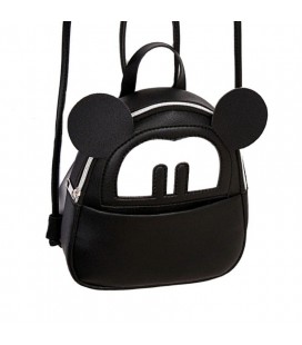 Mickey egér ökobőr táska, fekete színben