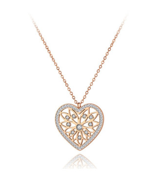 Lepke díszes, gyöngyös nemesacél nyaklánc