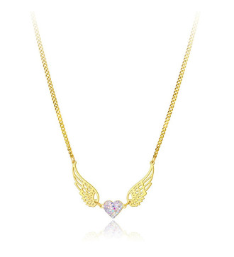 Origami kolibri nemesacél nyaklánc - rozé arany