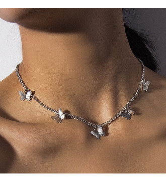 Pillangó díszes nemesacél nyaklánc Pillangó díszes nemesacél nyaklánc